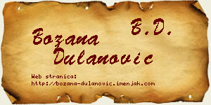 Božana Dulanović vizit kartica